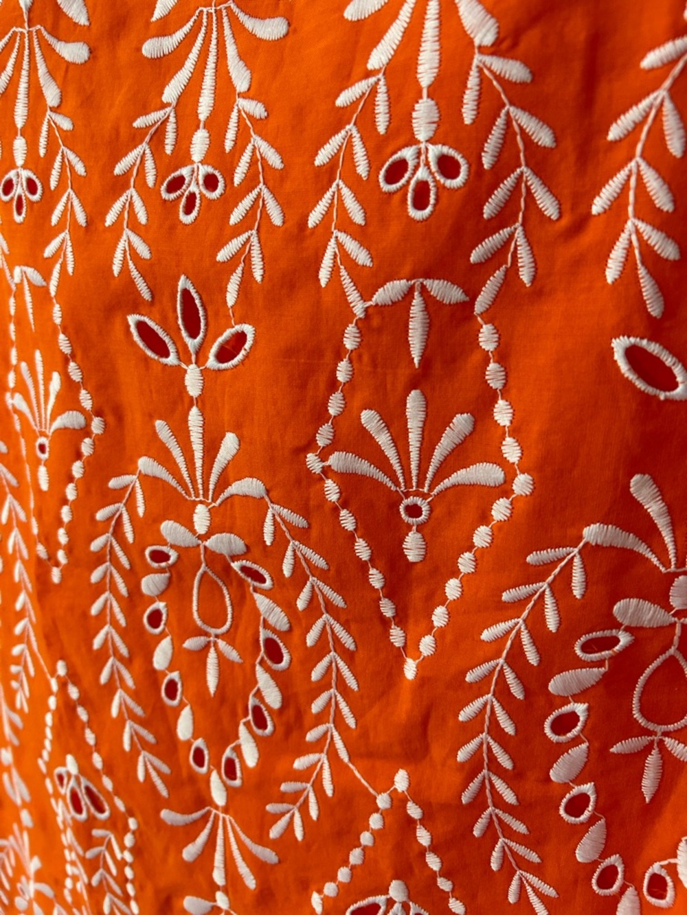 Ann Taylor Embroidered Orange Boho Sleeveless Cotton Top Size Medium NWT - Picture 7 of 7
